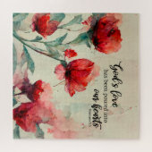 Puzzle Romains 5:5 La Bible Amoureuse de Dieu Verse Fleur (Horizontal)