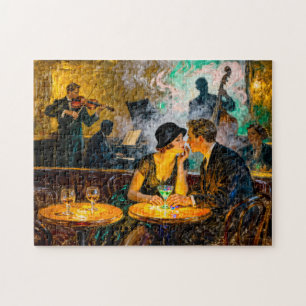 Puzzle Romance de bar de danse vintage impressionniste av