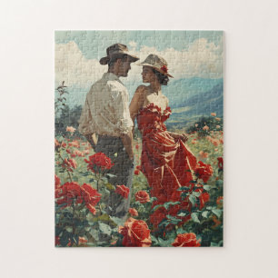 Puzzle Romance Rose vintage