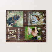 Puzzle Romance Rustique Personnalisé Monogramme Photos Lu (Horizontal)