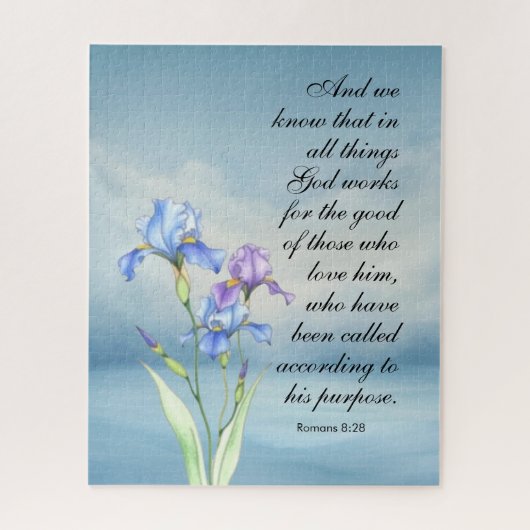 Puzzle Romans 8:28 Aquarelle Iris (Vertical)