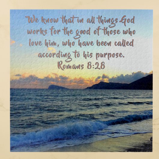 Puzzle Romans 8:28 Soothing Bible Verse And Beach 