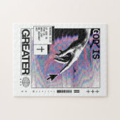 Puzzle Romans 8:31 Cyberpunk Main de Dieu Glitch Art (Horizontal)