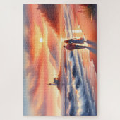 Puzzle Romantic Coastal Sunset Lighthouse Walk (Vertical)