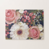 Puzzle Romantic Pink Roses Flower Bouquet (Horizontal)