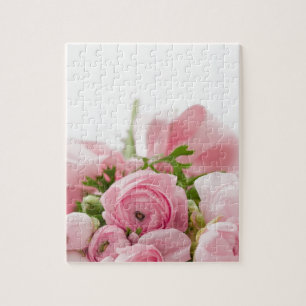 Puzzle Romantic Wedding Love Soft Pink Flower Bouquet
