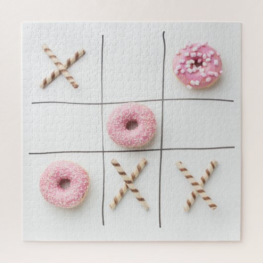 Puzzle Romantique amour sucré moderne Donut Tic Tac Toe (Vertical)