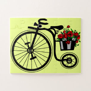 Puzzle romantique avec Vélo Fleurs