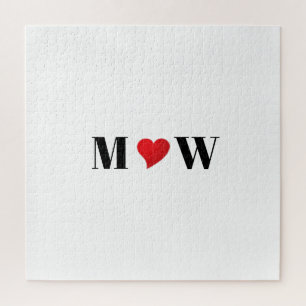 Puzzle Romantique coeur rouge coutume couple monogramme i