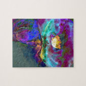 Puzzle Romantique élégant violet turquoise peinture de fl (Horizontal)