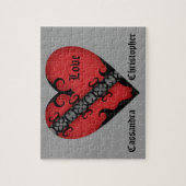 Puzzle Romantique gothique médiéval coeur rouge personnal (Vertical)