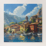 Puzzle Romantique Lakeside ville italienne<br><div class="desc">Emmenez-vous dans une ville tranquille au bord du lac italien avec ce puzzle coloré et gai. Le décor est plein de charme architectural, de ciels réfléchis et de bateaux qui se baladent le long de l'eau calme. Des couleurs vives et des détails complexes en font une expérience de puzzle attrayante,...</div>