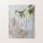 Puzzle Romantique vieux script, coeurs, proposition de fl (Vertical)
