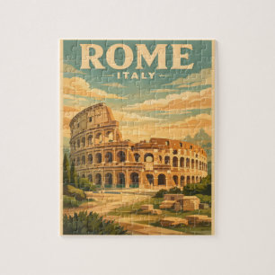 Puzzle Rome Italie Colisée Carte Postale Vintage Voyage