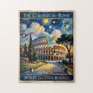Puzzle Rome Italie Colosseum Nuit Étoilée Vintage Colorée