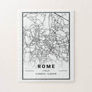 Puzzle Rome Italie Europe Carte de la ville Art minimalis