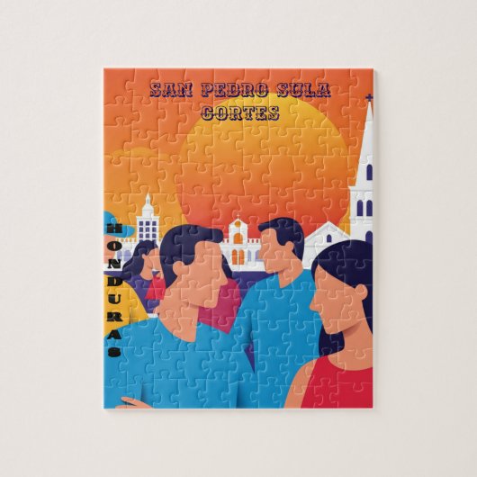 Puzzle Rompecabezas  Honduras San Pedro Sula Retro poster (Vertical)