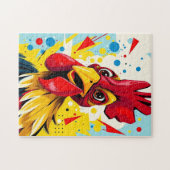 Puzzle Rooster coloré illustré (Horizontal)
