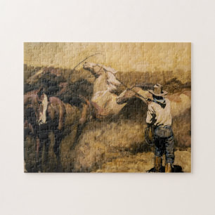 Puzzle “Roping Palomino” Art western par Maynard Dixon