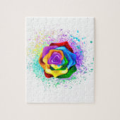 Puzzle Rose arc-en-ciel coloré (Vertical)