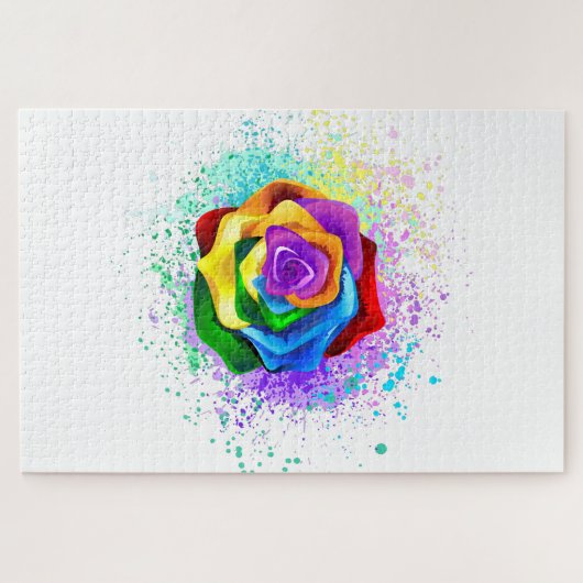 Puzzle Rose arc-en-ciel coloré (Horizontal)