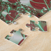 Puzzle Rose | Art fractal rouge et vert (Côté)