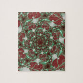 Puzzle Rose | Art fractal rouge et vert (Vertical)