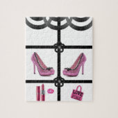 puzzle rose blanc noir (Vertical)