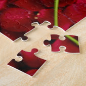Puzzle Rose blanc sur les pétales rouges (Côté)
