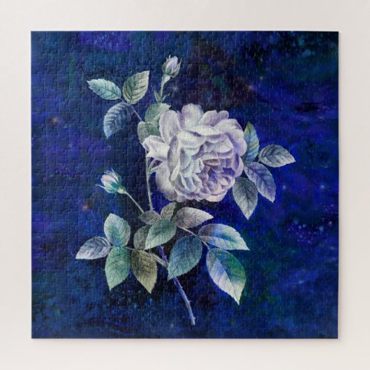 Puzzle Rose blanche sur un fond texturé (Vertical)