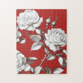 Puzzle Rose Blanche Vintage (Vertical)