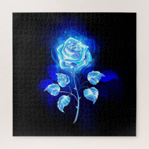 Puzzle Rose bleu brûlant