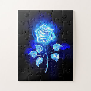 Puzzle Rose bleu brûlant