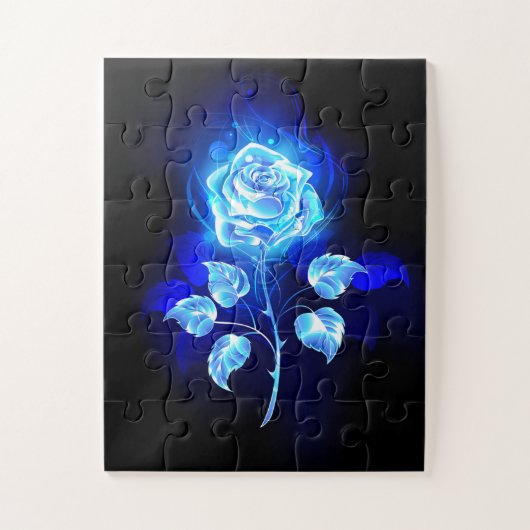 Puzzle Rose bleue brûlante (Vertical)