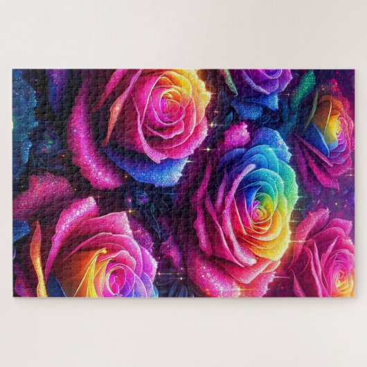 Puzzle Rose coloré (Horizontal)