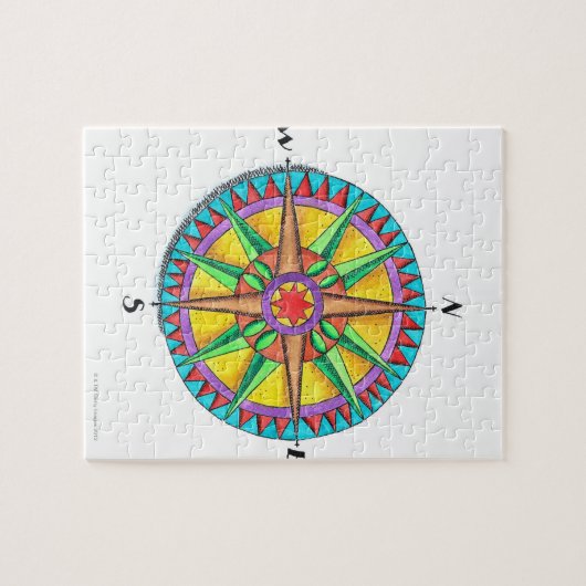 Puzzle Rose Compass (Horizontal)