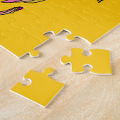 Puzzle rose d'art abstrait d'ange de ruban d'or (Côté)