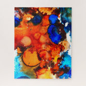 Puzzle Rose d'art abstrait orange rouille (Vertical)