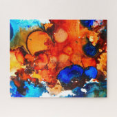 Puzzle Rose d'art abstrait orange rouille (Horizontal)