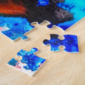 Puzzle Rose d'art abstrait orange rouille (Côté)