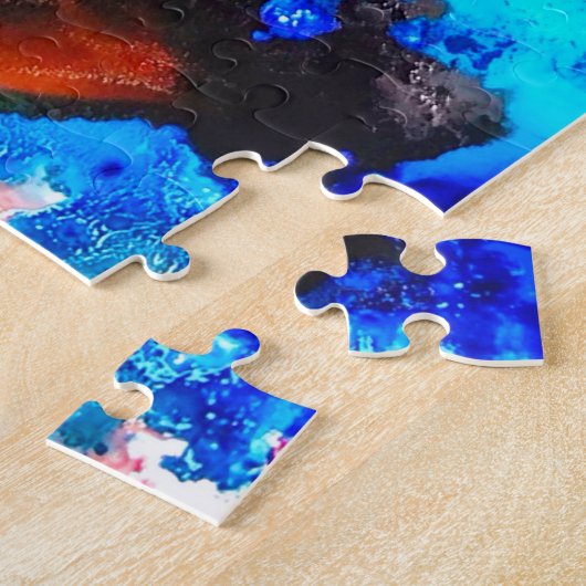 Puzzle Rose d'art abstrait orange rouille (Côté)