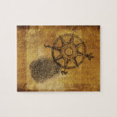 Puzzle Rose de compas antique avec empreinte digitale (Horizontal)