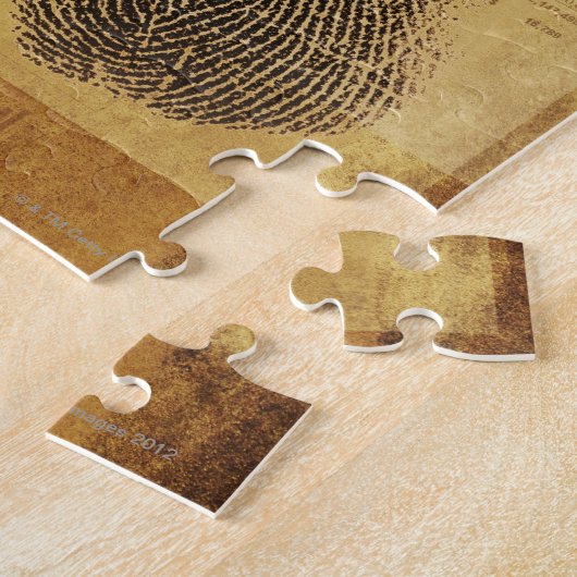 Puzzle Rose de compas antique avec empreinte digitale (Côté)