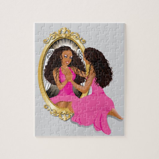 Puzzle Rose de la réflexion de la femme (Vertical)