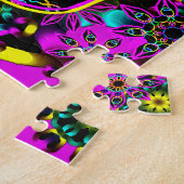 Puzzle Rose de néon de crâne de sucre (Côté)