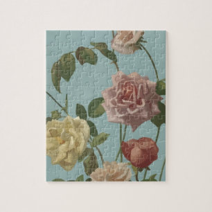 Puzzle Rose de thé vintage et Roses bleus