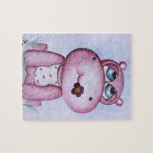 Puzzle rose d'hippopotame (Horizontal)