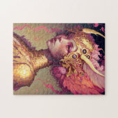 Puzzle Rose Dragon femme Imaginaire Art (Horizontal)