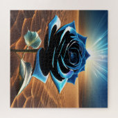 Puzzle Rose du désert de métal bleu (Horizontal)