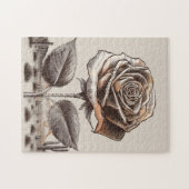 Puzzle Rose du désert, Fleur botanique vintage (Horizontal)